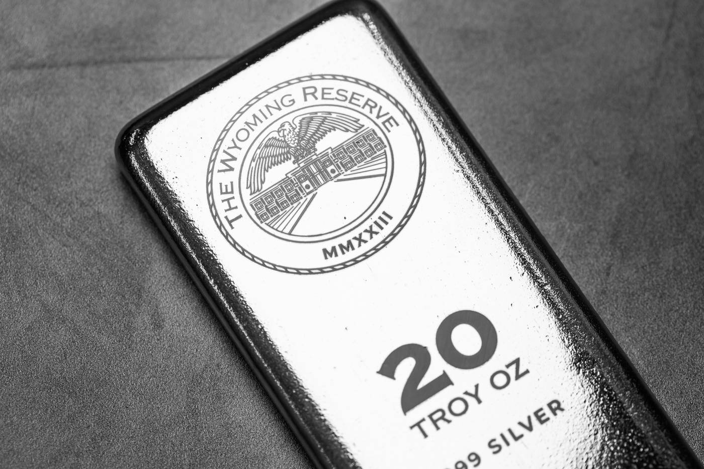 The Wyoming Reserve 20 troy ounce silver bar
